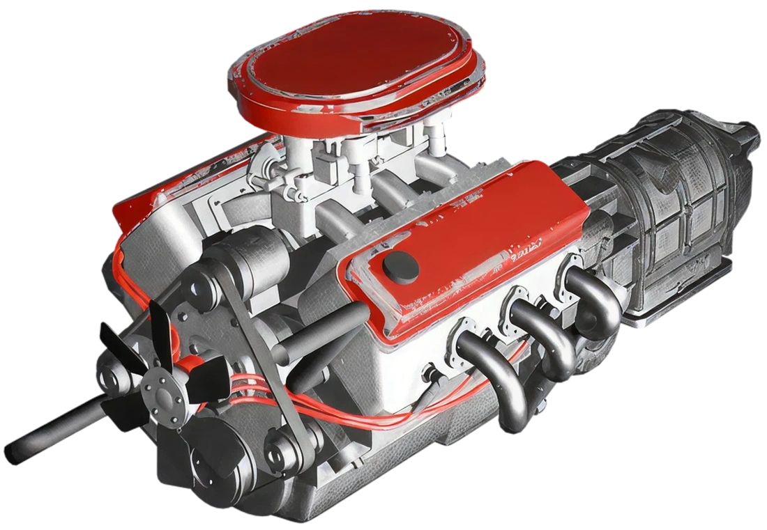 V6 car engine with engine by Blendoriano