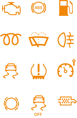 image montrant les principaux témoins orange