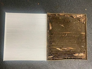 Un filtre à air propre et sale