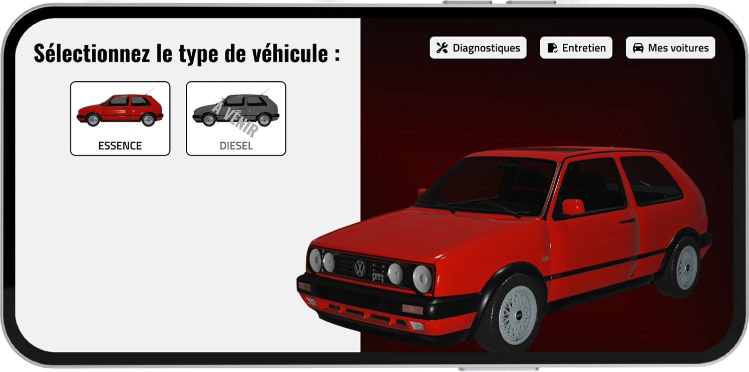 Mockup sur un téléphone en horizontal de l'accueil de l'application